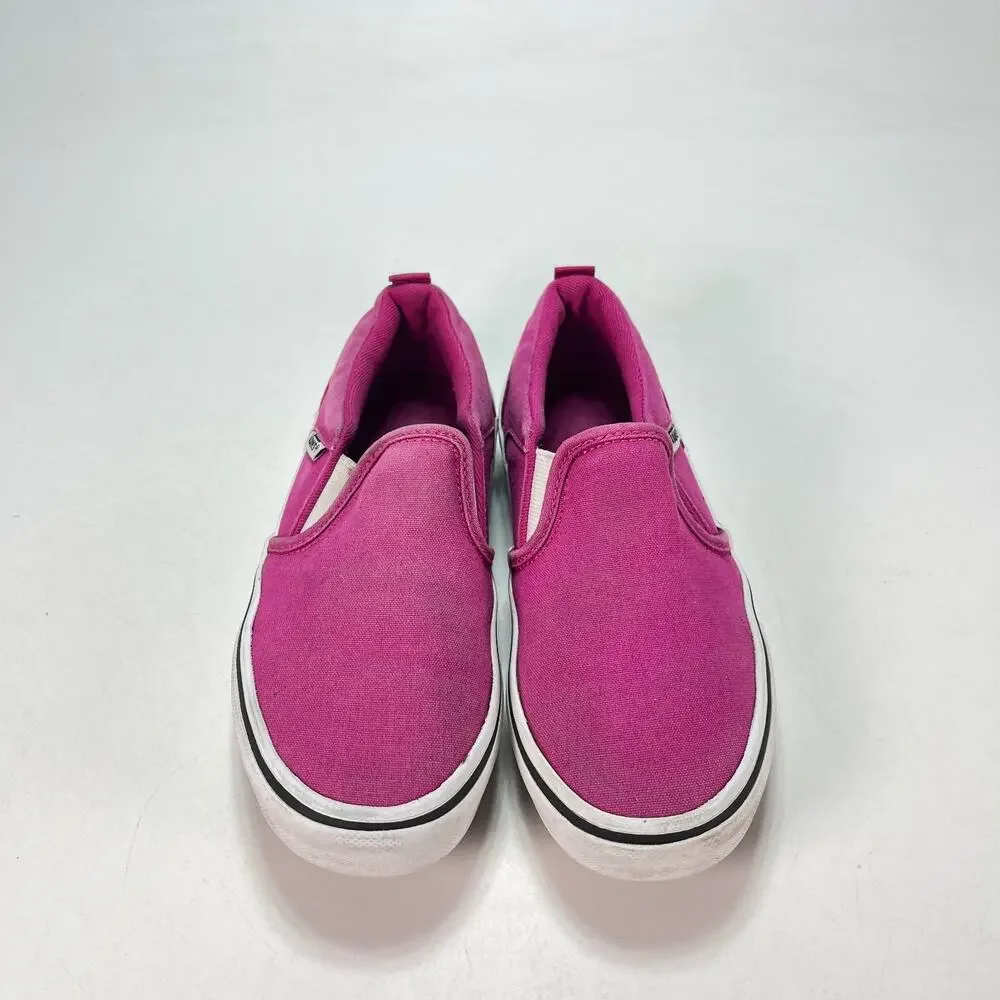 Vans Asher Pink Casual Sneakers Skater Shoes Comfort Slip-On 721356 Kids Size 2